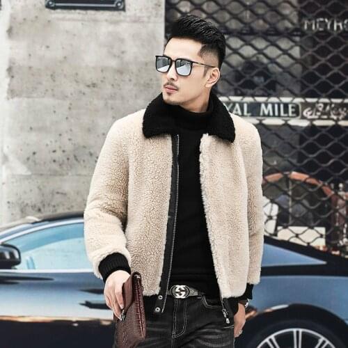 2020 New Winter Men Sheep Shearing Clothes Real Fur Coat Man Natural Wool Male Genuine Leather Jaqueta De Couro Short Jacket Z91