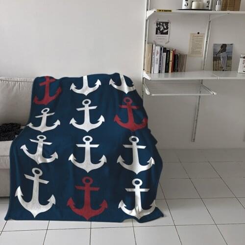Sofa Throw Blanket Nautical Anchor Airplane/travel/adult Bedroom On Bed Soft Flannel Blanket Bedspread Home Textile Decor
