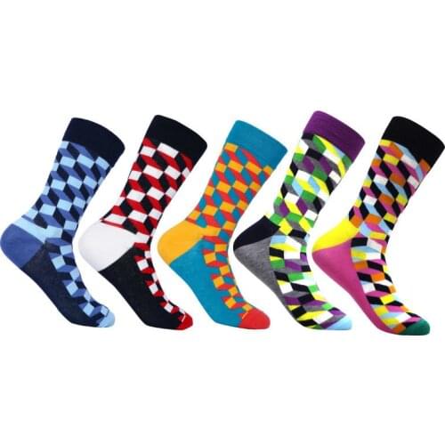 Peonfly Happy Mens Funny Brand Cotton Mens Dress Novelty Warm Art Socks Socken Herren Thick Wool