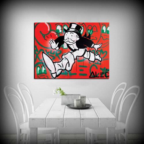 Alec monopys Run abstract wall Art painting poster canvas painting print Graffiti picture for living room home decor artwork
