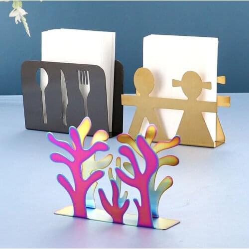 Hollow-Out Stainless Steel Napkin Rack Box Serviette Holder Organizer Tissue Dispenser Storage Case Table Decoration Home Tool