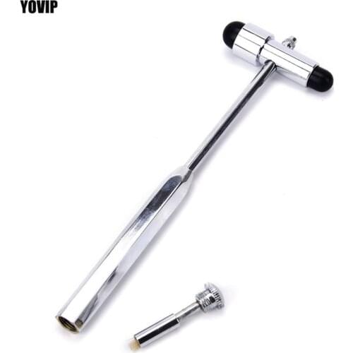 Promotional Zinc Alloy Multifunction with brush and pin diagnostic hammer leg back Massage Neurological Reflex Hammer