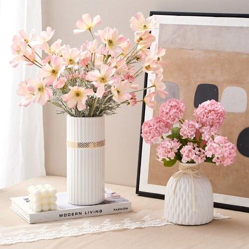 Nordic Fake flower suit Aesthetic Home Accessories Ceramic Vase Decor Living Room Flower Pots Decorative Cofee Table decoration