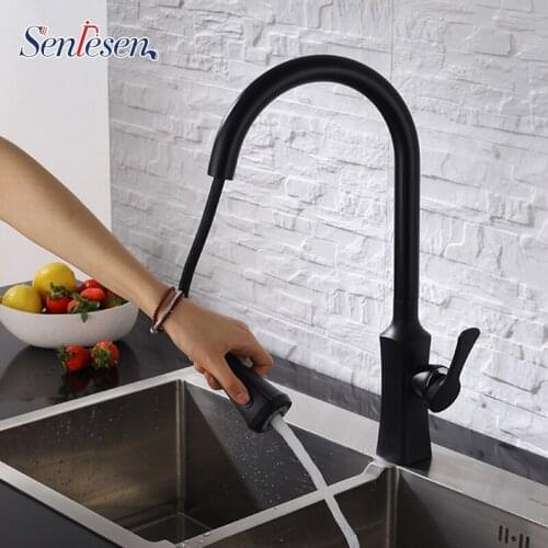 Senlesen Kitchen Sink Faucet Pull Out Sprayer Nozzle Faucet Hot and Cold Water Single Hanle Para Kitchen Sink
