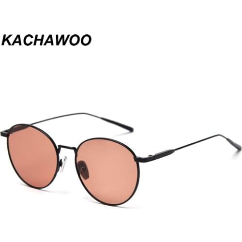 Kachawoo round polarized sunglasses male driving orange black women sun glasses metal gold uv400 summer high quality drop ship