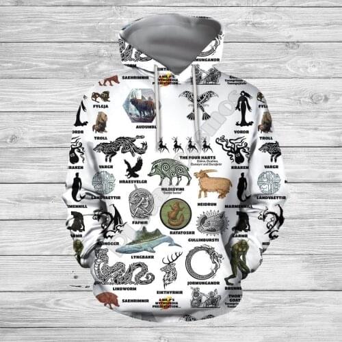 Norse Mythology 3D Printed Unisex Shirts Sweatshirt zipper hoodies women For men Pullover streetwear Cosplay Costumes 05