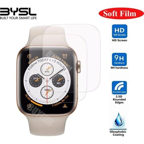 BYSL Smart Watch 2020 Full Cover Protective Screen Protector Clear Hydraulic Film for Iwatch 3 2 1 4 5 6 40mm 44mm