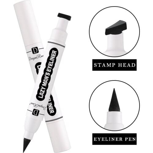 Waterproof Quick Dry Eyeliner Pencil Double Ended Seal Eyeliner Stamp Pen Long Lasting Eyeliner Pen Beauty Eye Cosmetic Makeup