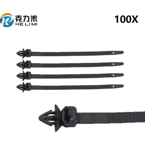 6.5x135mm Cable Tie Fastener Clips Car Loom Hose Clamp Fastening Zip Strap Auto Body Retainer Clips Mixed Fastener Accessories