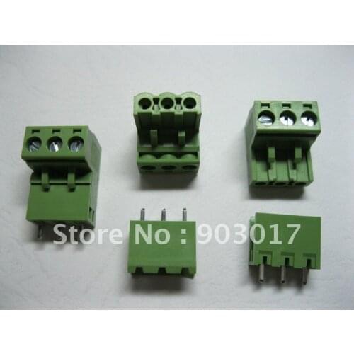 Green L Type 3 pin/way 5.08mm Screw Terminal Block Connector 180 pcs per lot High Quality hot sale