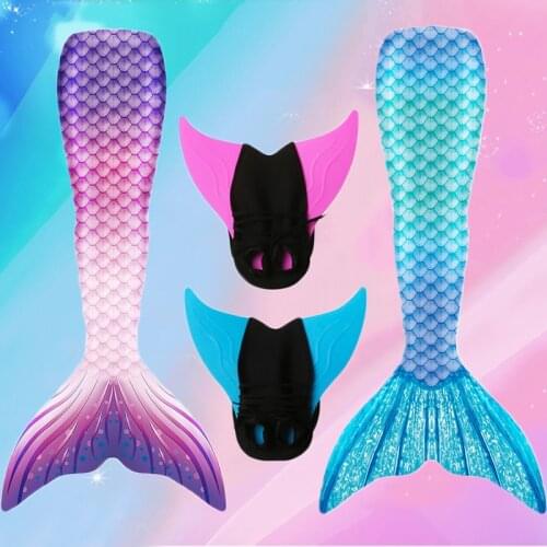 Adult Kids Mermaid Tails Costume Swimsuit for Girls Women Bathing Suit Swimmable Mermaid With Monofin Flipper for Swimmig NEW