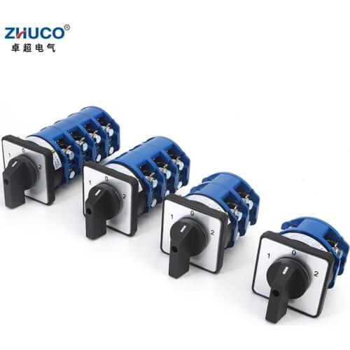 ZHUCO SZW26/LW26-160 160A 240V 3 Position On-Off-On 1 2 3 4 phase Universal Changeover Cam Switch D101.1 D202.2 D303.3 D404.4