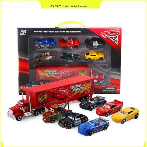ZK50 7PCS/Set Pixar Car 2 3 Lightning McQueen Set 1:55 Diecast Metal Car Model Toy Kid Birthday Gift Boy Christmas Gift