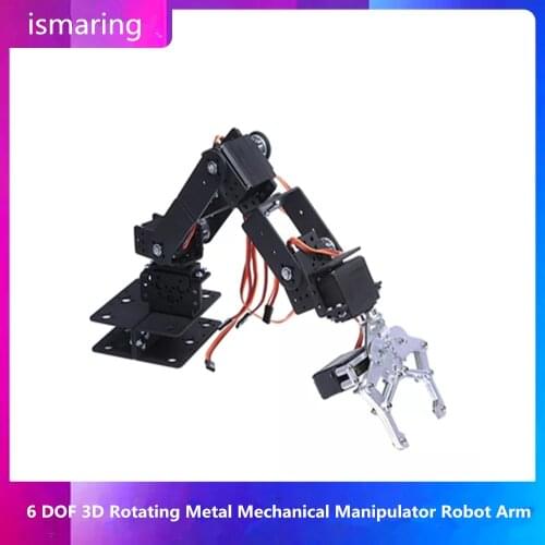 1set DIY 6 DOF 3D Rotating Metal Mechanical Manipulator Robot Arm Kit For Smart Car Arduino Robot Parts Teaching Platform
