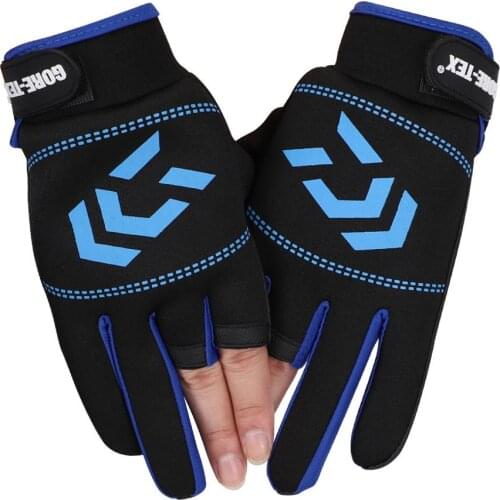 1 Pair Fishing Gloves Men Women Outdoor Fishing Anti-slip 3 Cut Finger Sports Fish Equipment Angling SBR Gloves