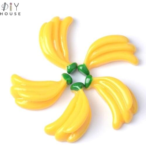 10/20Pcs Simulation Fruit Banana Flatback Planar Resin DIY Craft Supplies Popular Hair Accessories Phone Shell Decor Material