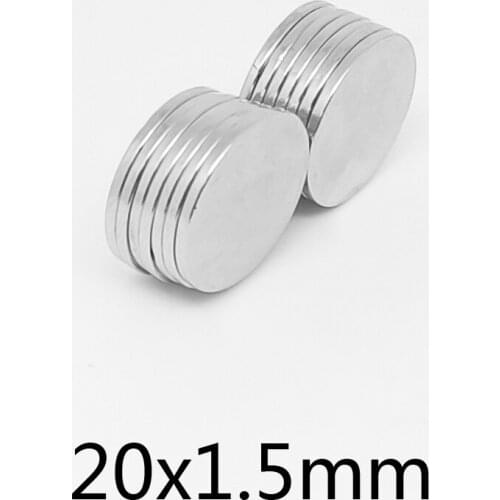 10~50pcs 20x1.5 mm Thin Neodymium Strong Magnets Permanent Round Magnet sheet 20x1.5mm Powerful Magnetic magnet Disc 20*1.5 N35