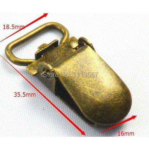 100piece Craft Metal Antique Bronze Suspender Clips Buckle Sewing On Garment for Clothes Jeans Bag Pocket Clip Hook 33.5mm K112