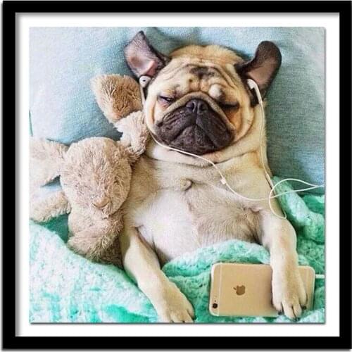 5D DIY Diamond Dog Diamond Embroidered Cross Stitch Crystal Needlework Picture Paintings Home Decoration Gift