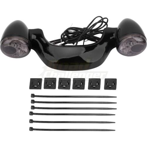 Bright Black Motorcycle Smoke Rear LED Brake Light Turn Signal Bar Taillight For Harley Touring Street Road Glide 2010-2020