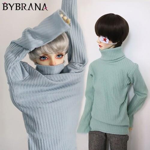 Bybrana 1/3 1/4 Bjd Doll Clothes Bottoming Shirt Turtleneck Lapel Concave Stripe Thin Sweater