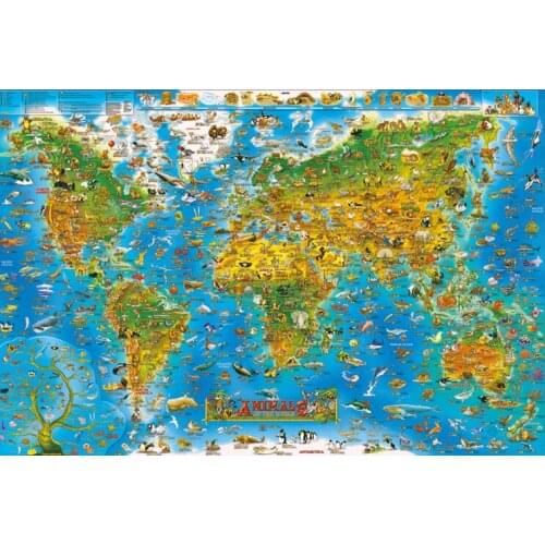 Animal world The wooden puzzle 1000 pieces ersion paper jigsaw puzzle white card adult childrens educational toys