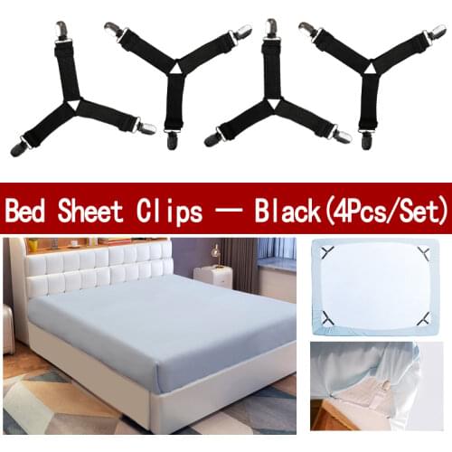 4Pcs/set Elastic Bed Sheet Grippers Clip Mattress Cover Blankets Mixed Clothes Holder Fasteners Slip-Resistant Belt Clips Gadget
