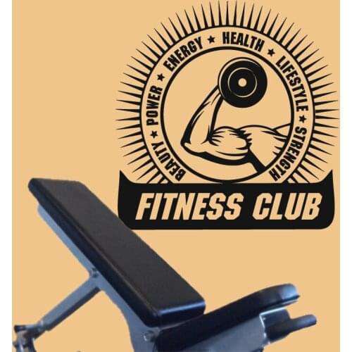 Fitness Club Wall Decals Dumbbell Workout Garage Gym Wall Sticker Fitness Motivation Quote Vinyl Gym Decoration Wallpaper X703