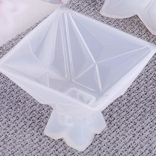 Crystal Pyramid Box Resin Molds, Silicone Box Molds Jewelry Box with Lid,Epoxy Casting Molds for Trinkets Box, Flower Pot