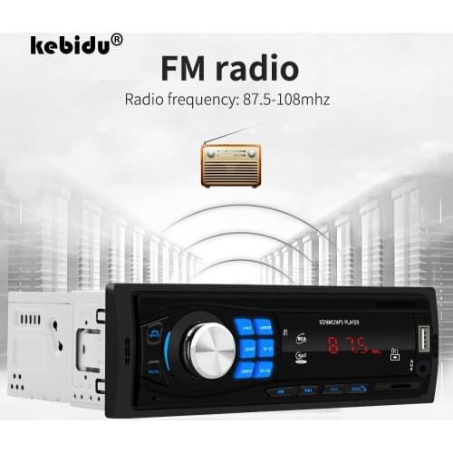 Kebidu 1 Din Bluetooth Car Stereo MP3 Player Handsfree 12V Car Radio In-dash Support FM Mp3 USB WMA AUX IN Car Player