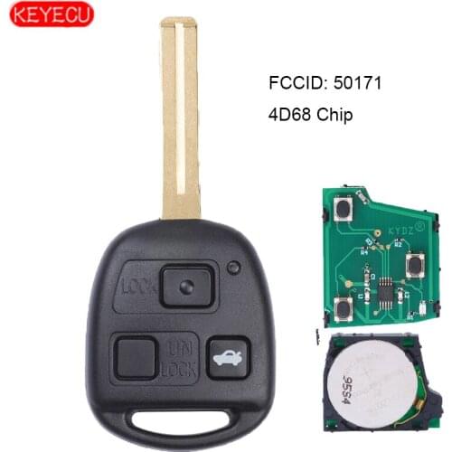 KEYECU Remote Car Key 3 Buttons ASK 433MHz for Lexus FCC ID: 50171 - 4D68