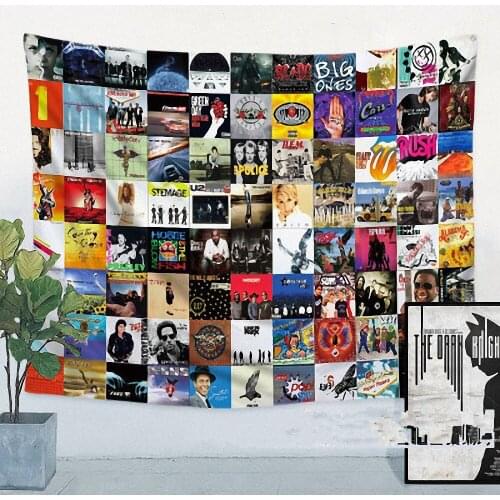 Classic Rock Band Icon Music Flag Banner Cloth Art Retro Poster Tapestry Wall Sticker Hanging Painting Bar Cafe Home Decor