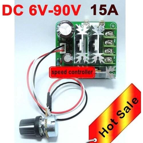 Poleless speed-adjusting DC motor controller general 6v-90v pwm dc motor speed controller plc 15a