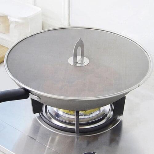 Stainless Steel Cover Lid Oil Proofing Frying Pan Splatter Screen Spill Proof