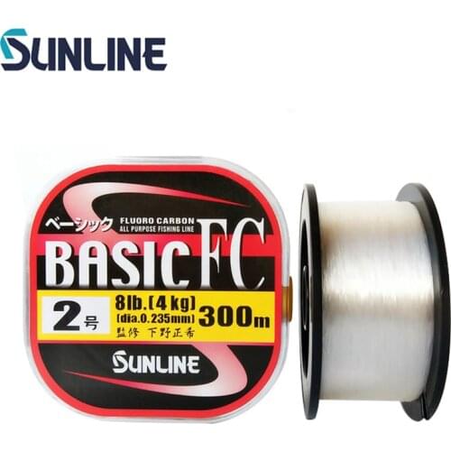 SUNLINE Basic FC 100% Fluorocarbon Line 300/225 Meters 2-20LB Fluorocarbon or Carbon Fiber Leader Line By Japanese Fishing Line