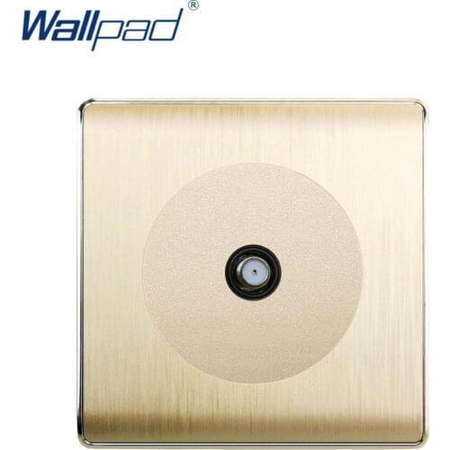 Wallpad 2020 Satellite Socket Wall Power Socket Television Weak Electricity Outlet Gold PC Brushed Panel For Home
