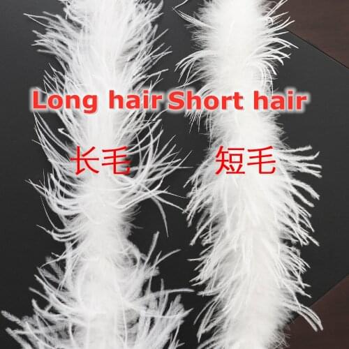 Single Layer Natural Ostrich Marabou Feather Boa 2m White Ostrich Feather on Ribbon Super Quality Wedding Dress/skirt Home Decor