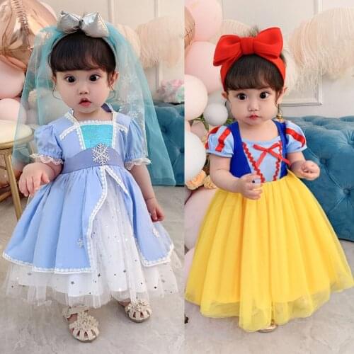 Little Girl Princess Dress Children Cosplay Clothing Elsa Lolita Small Kids Baby Snow White Dress Up