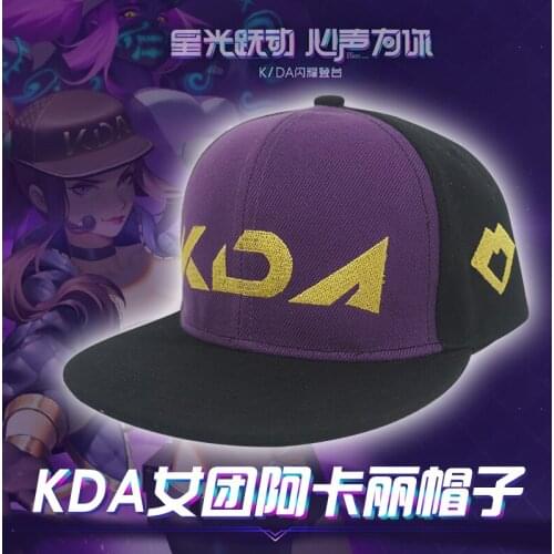 Game LOL Cosplay KDA Akali Cosplay Hat New Fashion Cotton Hats KDA Caps for Women Men Cosplay Costume Accessories