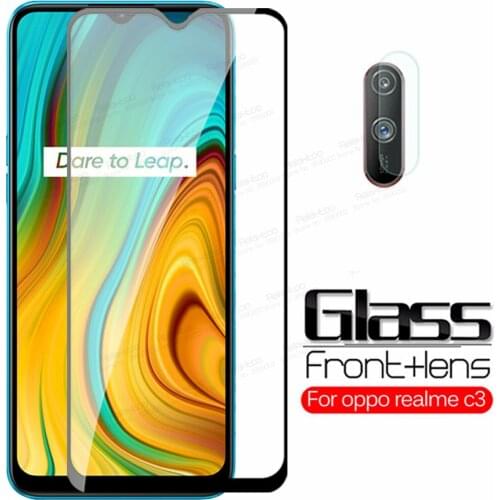 Realme c3 glass 2in1 camera protective glass For oppo realme c 3 realmy realmi raelme c3 on realmec3 phone screen protector Film