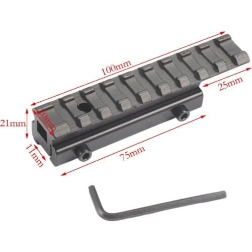 Tactical Dovetail Scope Extend Mount 11mm to 20mm Picatinny Rail Weaver Adapter Riser Mount Rifle Pistol Airsoft Hunting Caza