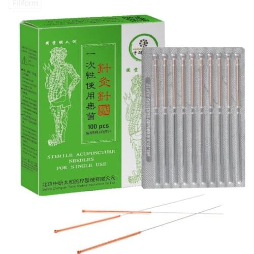 High Quality Acupuncture Needle 100 ZHONGYANTAIHE Copper Handle Disposable Sterile Beauty Massage Needles 0.25/0.30/0.35mm