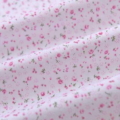 High quality cotton vestidos tissus Rose powder small broken flower cotton fabric Clothing dress baby clothes tablecloth fabric