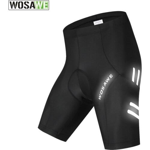 WOSAWE Reflective 5D Padded Cycling motorcycle Shorts Shockproof MTB Bicycle Shorts Road Bike Shorts Tights for Men Women
