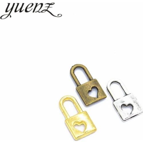 YuenZ 40pcs Antique silver color Metal alloy lock Charms Pendants Necklace Beads for DIY Big Hole Beads Bracelets Charms O115