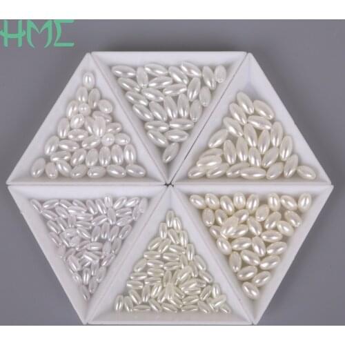New arrival 4*8/ 6*10/ 6*12/ 8*11 mm White Ivory Oval Rise Shape Plastic ABS Pearl Loose Spacer for DIY Bracelet Necklace