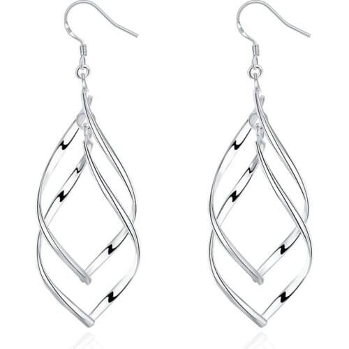 925 Silver Jewelry Women High Quality Long Earrings Hanging Drop Earring Jewelry Gift For Girls Woman