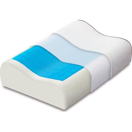 1 Pcs Orthopedic Gel Pillow Memory Foam Ice-cool Anti-snore Neck Pillow Ergonomic Cervical Rest Sleeping Pillows Home Beddings