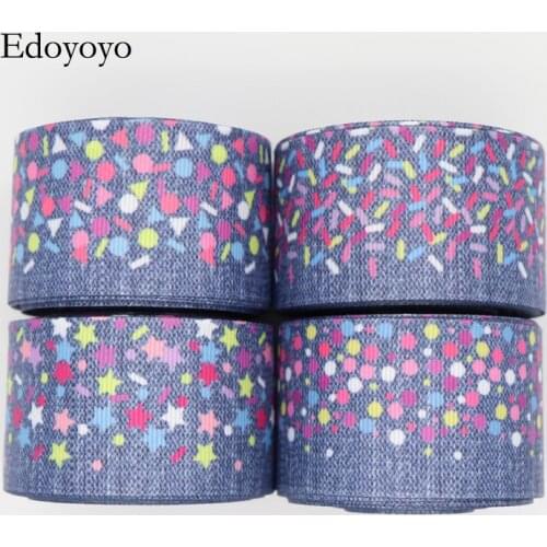10 Yards 1.5" 38MM Grosgrain Ribbon Denim Printed Ribbon For Hair Bows DIY Crafts Handmade Accessories M20061202