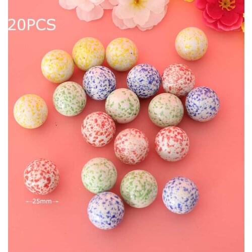 20pcs 25mm Colorful Glass Marbles Aquarium Vase Decoration Math Teaching Materials Marble Balls BeadsFun Game Toys Gift for Kid